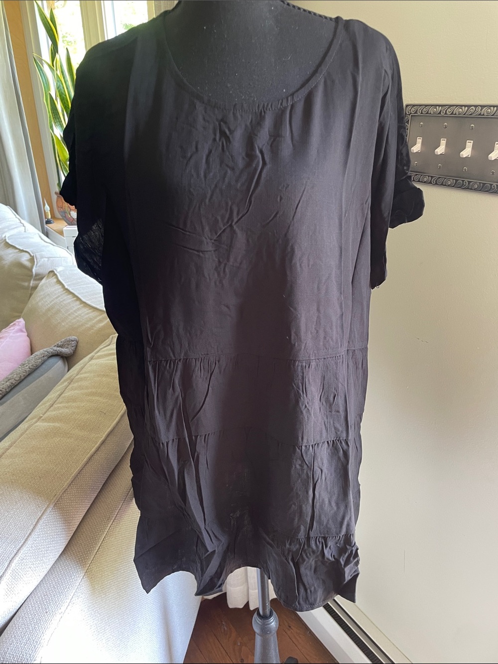 Andree Black Short-Sleeve Tunic